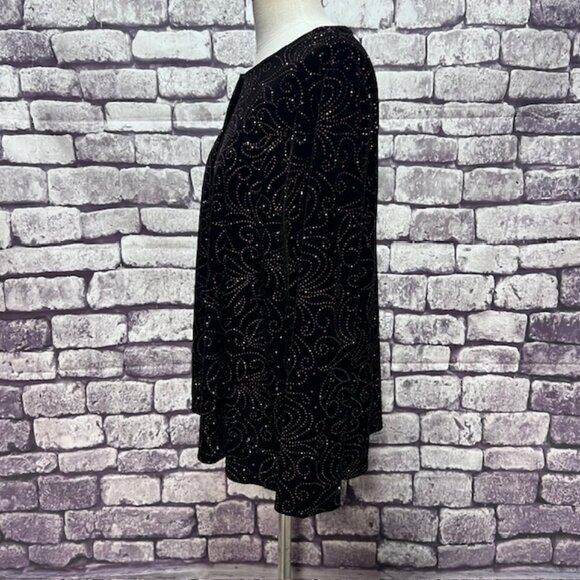 Notations Black Velvet Jacket W/ Attached Tank Size 1X - Picture 4 of 9